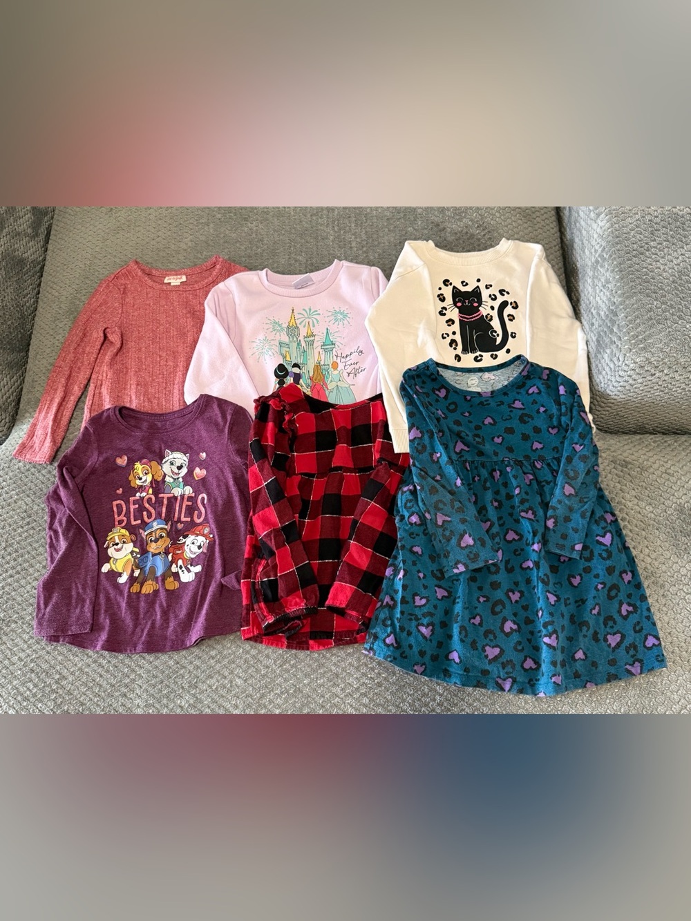 Girls 4T/5T Clothing Lot Disney Princess Paw Patrol 6 Pieces